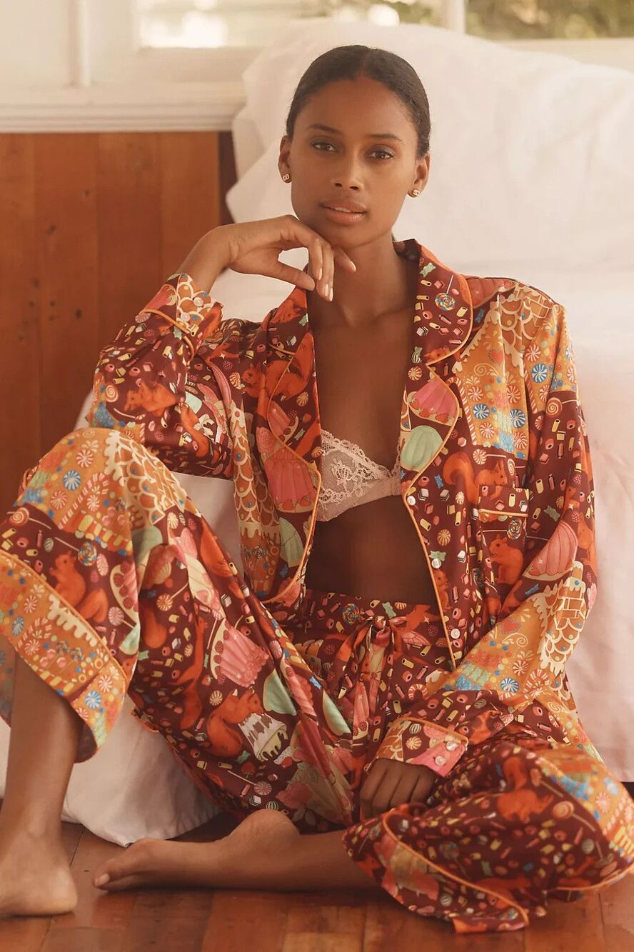 New  Karen Mabon from Anthropologie Sweet as a nut Squirrel classic pajama set M